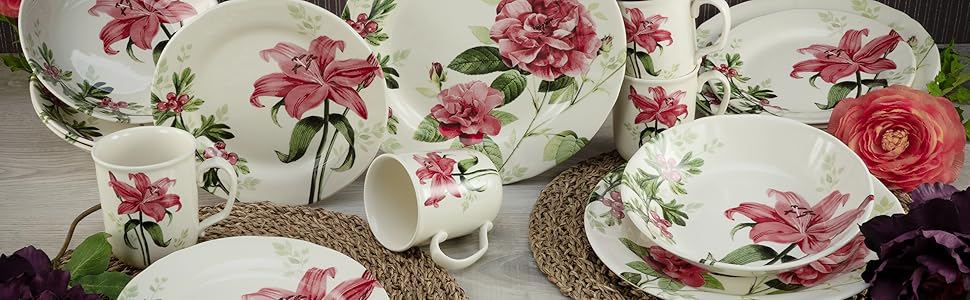 Столовый сервиз из керамогранита на 4 человека 16 предметов Rosemary Series CreaTable