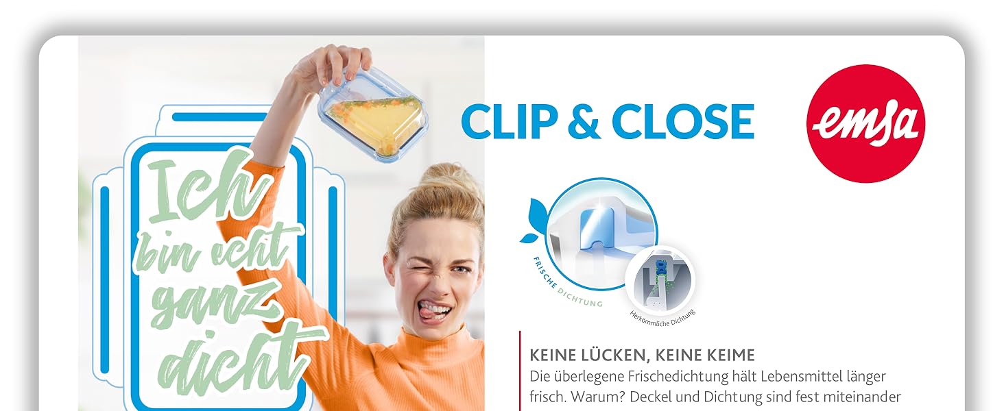 Контейнер стеклянный 3 л Clip&Close Glas Emsa