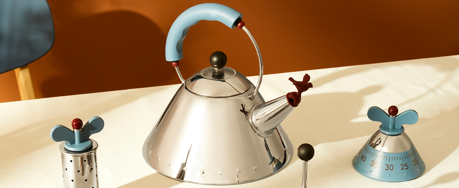 Чайник со свистком 22х22,5х23 см черный Kettle Alessi