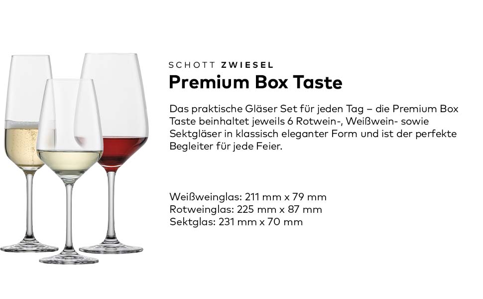 Набор из 18 бокалов для вина и шампанского 500 мл Schott Zwiesel Premium Box Taste 