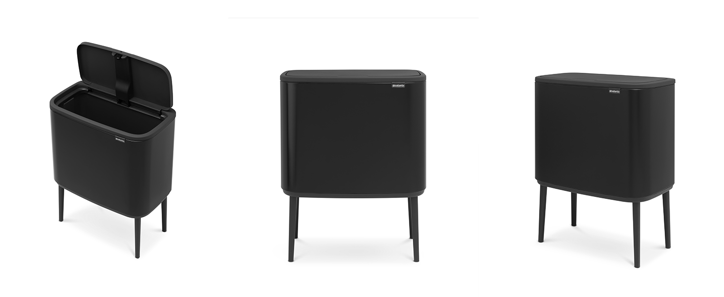 Мусорный бак 11+23 л черный матовый Bo Touch Bin Brabantia