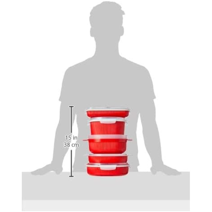 Набор контейнеров для приготовления в микроволновой печи 5 предметов, красные Snips