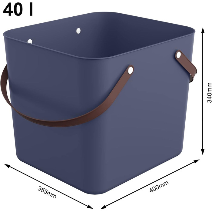Корзина для покупок 40 л, 39,8 x 35,5 x 34 см, пластик, синяя  Rotho Albula