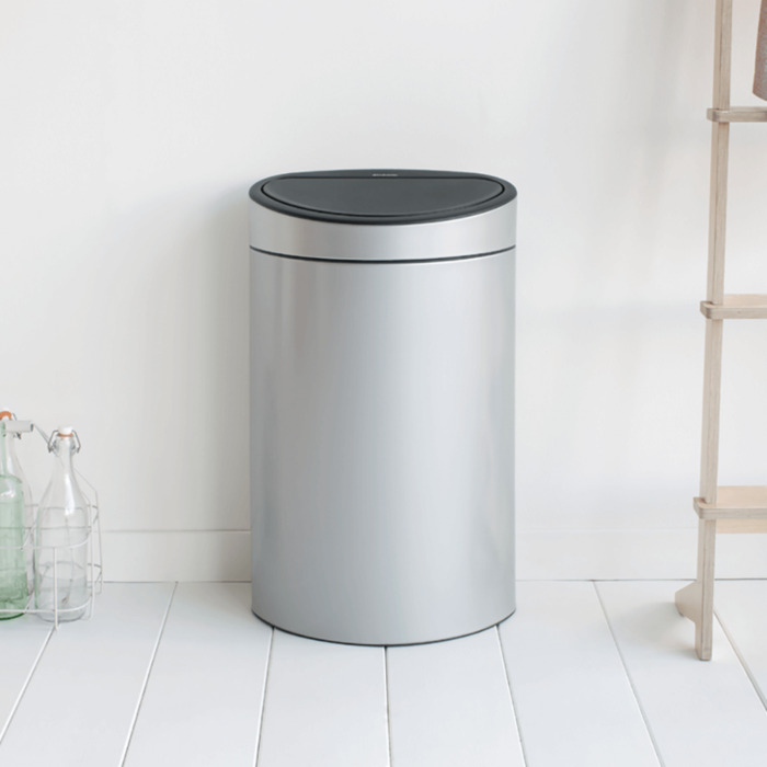 Мусорный бак 40 л серый металлик Touch Bin Brabantia