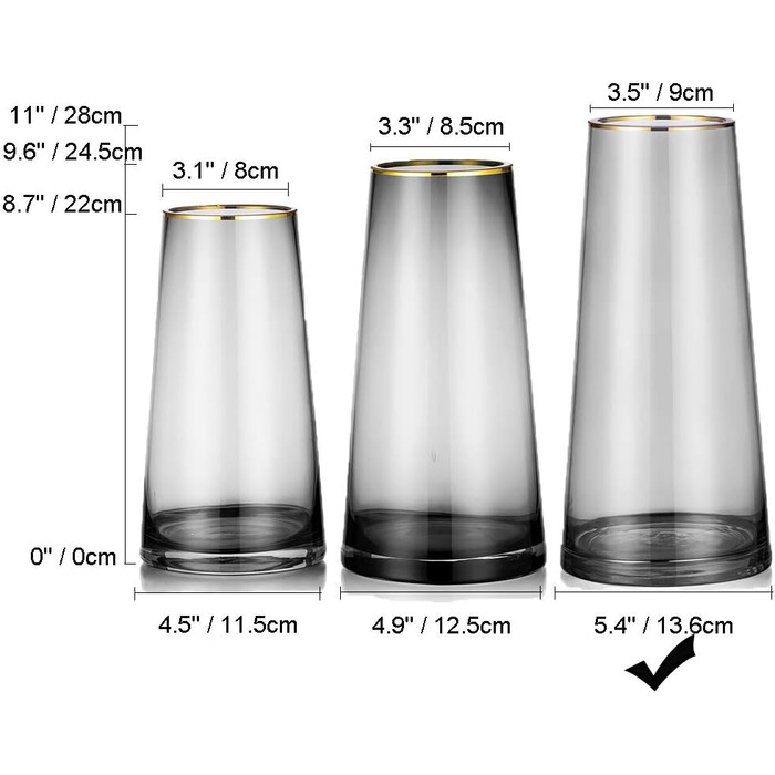 Ваза для цветов 28 см Glasseam