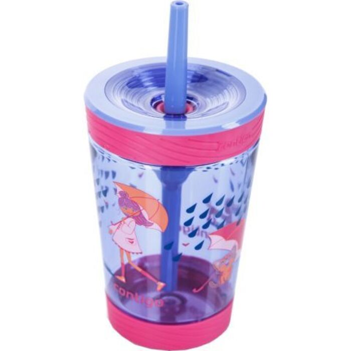 Стакан детский с трубочкой синий 0,42 л Spill Proof Tumbler Contigo