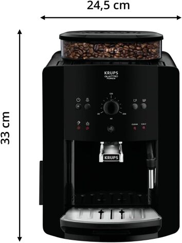 Кофемашина на 2 чашки 1450 Вт, с кофемолкой, черная Arabica Picto Quattro Force EA8110 Krups