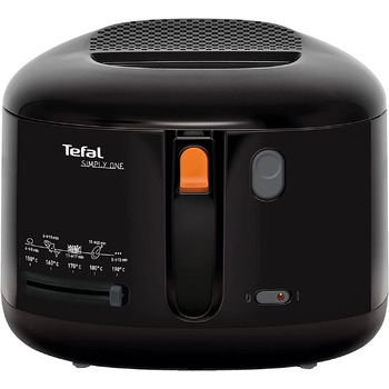 Лектрическая фритюрница Tefal FF1608 Simply One Вместимость до 1,2 кг Картофеля фри XL ксклюзивная система охлаждения стенок детали, пригодне для мтья в посудомоечной машине Смотровое окно регулируемй термостат / Чернй