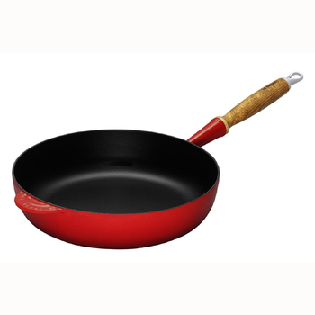 Сотейник чугунный 28 см с деревянной ручкой, бордовый Le Creuset