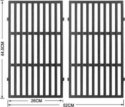 Полноразмерная 44,5-сантиметровая решетка для гриля Weber Spirit I и II 200 210 (ручки управления спереди) купленнй e210 e220 s210 s220 Газове грили, запасная часть для Weber 7637 Чугунне Сменне решетки 7637 Чугунне решетки для гриля