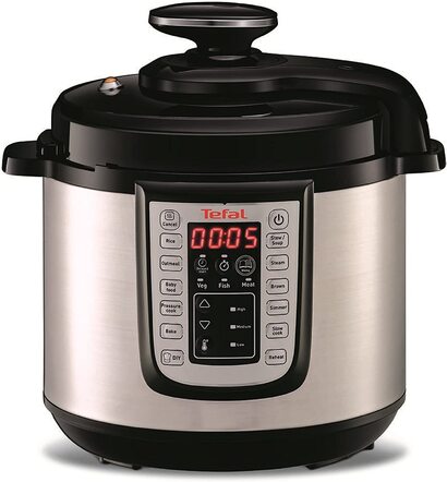 Мультиварка Tefal CY505E / 1200 Вт / 6 л / 25 программ / книга рецептов / нержавеющая сталь 