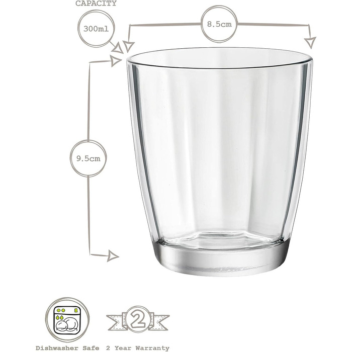 Набор стеклянных стаканов 300 мл, 6 предметов Bormioli Rocco