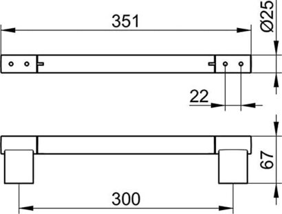 Поручни для ванной 35,1 см, грузоподемностью 115 кг Keuco