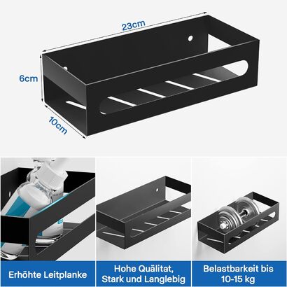 Полка для ванной комнаты 23 х 10 х 6 см, черная Bestdon