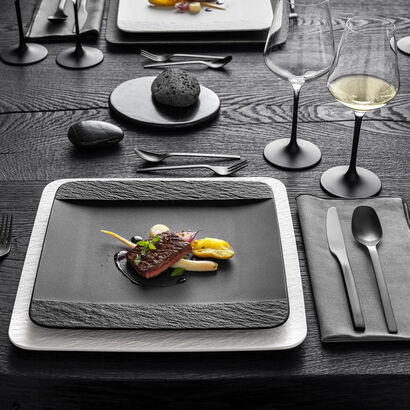 Тарелка 28 см Black/Gray Manufacture Rock Villeroy & Boch