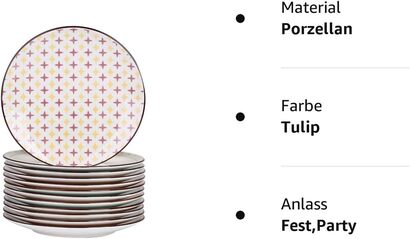 Набор обеденных тарелок 22 см 12 предметов Tulip Vancasso