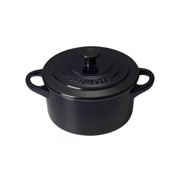 Мини-кокотница с крышкой 10 см, черная Black Le Creuset