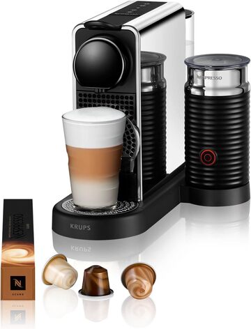 Капсульная кофемашина 1 л 1710 Вт, серебристо-черная Nespresso Citiz & Milk Platinum XN630D Krups