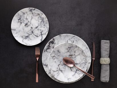 Набор столовой посуды на 4 человека 12 предметов Home Series Marble CreaTable