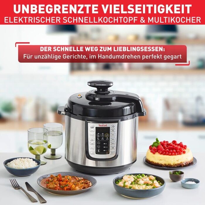 Мультиварка Tefal CY505E / 1200 Вт / 6 л / 25 программ / книга рецептов / нержавеющая сталь 