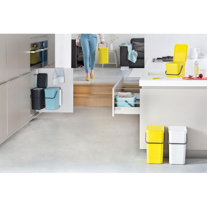 Мусорное ведро 16 л желтое Sort&Go Brabantia