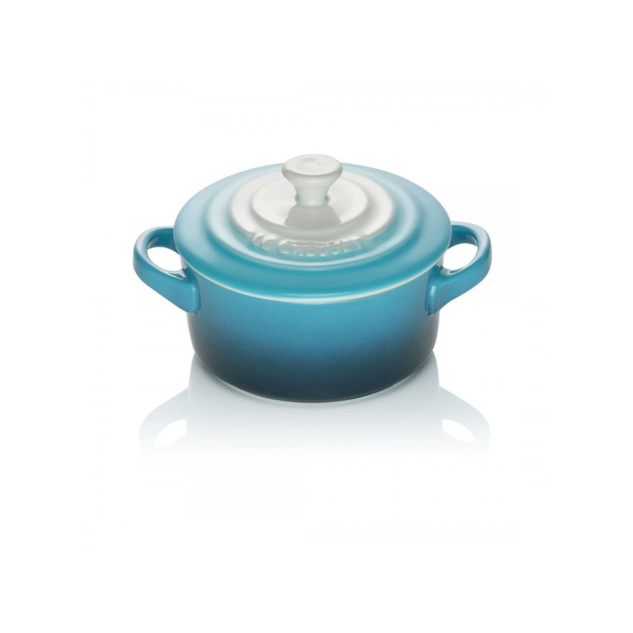 Мини-кокотница с крышкой 10 см, голубая Ombré Le Creuset