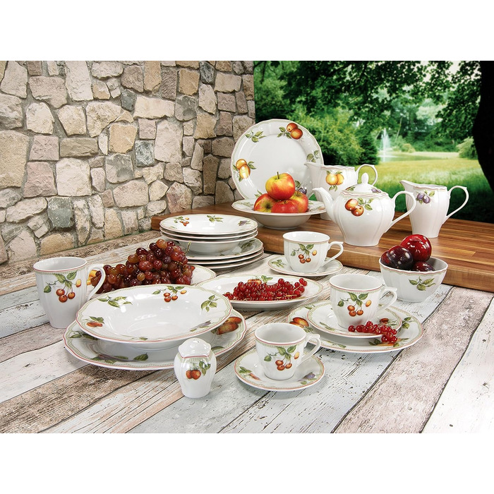 Набор тарелок из фарфора 12 предметов Flora Orchard series CreaTable