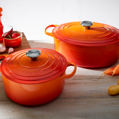 Мини-кокотница 9 см оранжевая Flame Le Creuset