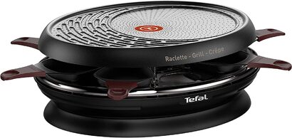 Гриль-раклетница Tefal RE3200 / 1050 Вт / на 8 человек / антипригарное покрытие / черный