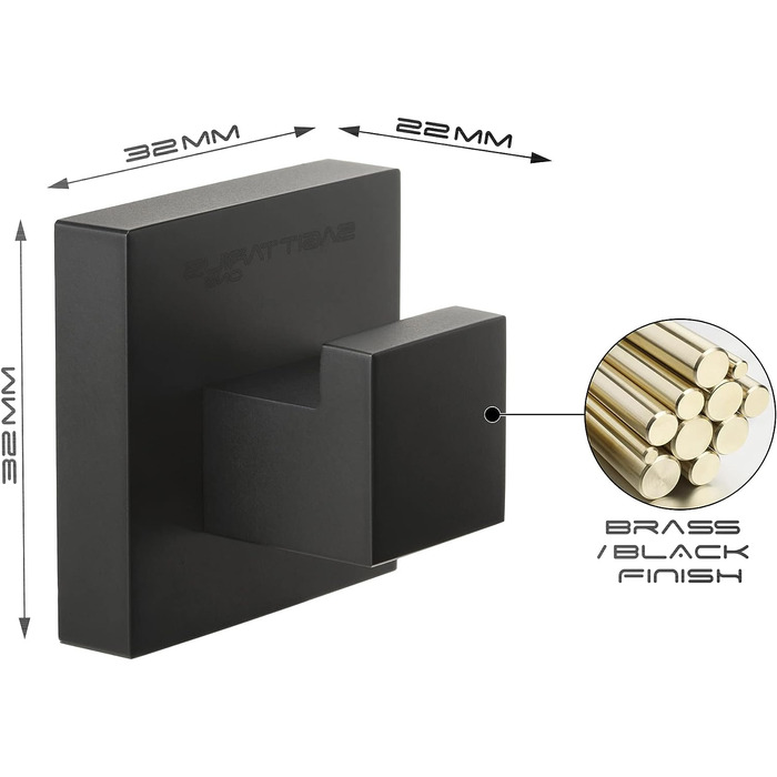 Крючки для ванной комнаты 2 предмета, черные Sagittarius One