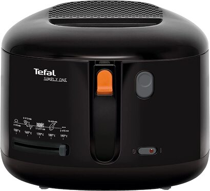 Лектрическая фритюрница Tefal FF1608 Simply One Вместимость до 1,2 кг Картофеля фри XL ксклюзивная система охлаждения стенок детали, пригодне для мтья в посудомоечной машине Смотровое окно регулируемй термостат / Чернй