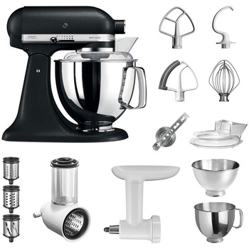 Кухонный комбайн 300 Вт, 10 скоростей, с набором аксессуаров, черный KitchenAid 