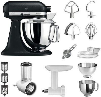 Кухонный комбайн 300 Вт, 10 скоростей, с набором аксессуаров, черный KitchenAid