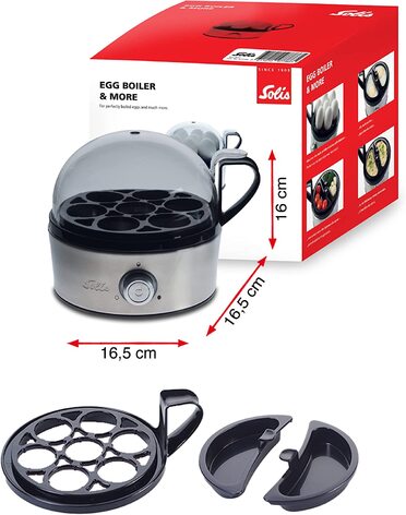 Яйцеварка Solis Egg Boiler & More 827 для 7 яиц, регулировка варки, 3 предмета