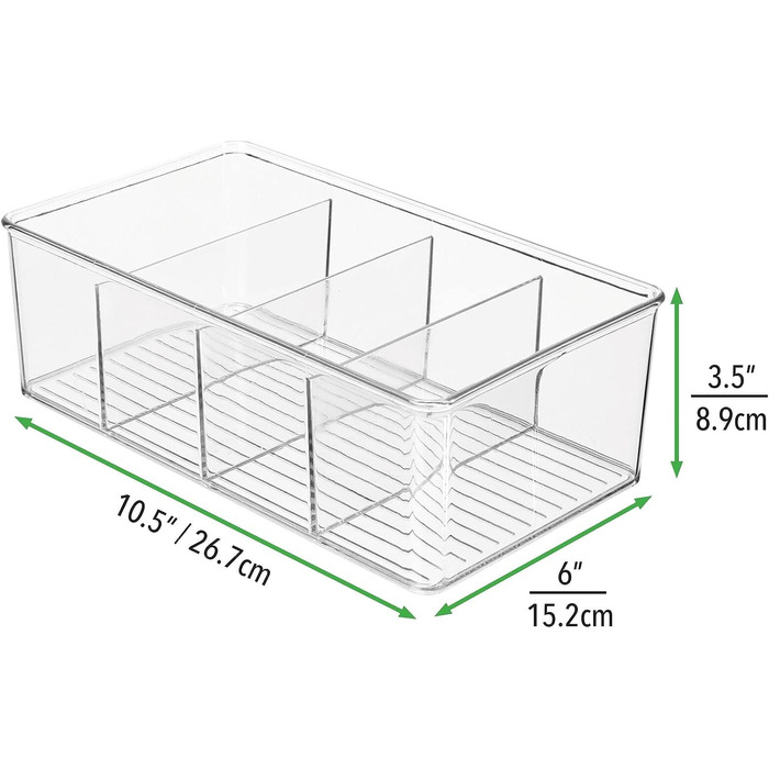 Ящик для хранения с 4 отделениями 26,7 x 15,2 x 8,9 см mDesign