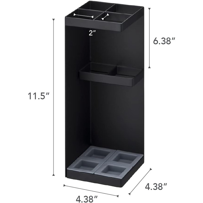 Подставка для зонтов 11 х 11 х 30 см, черная YAMAZAKI