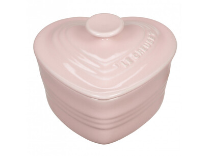 Блюдо для запекания в форме сердца с крышкой Chiffon Pink Le Creuset