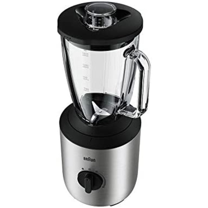 Настольный блендер Braun PowerBlend 3 JB / 800 Вт / стеклянный контейнер 1.5 л / 2 стакана Smoothie2Go 600 мл 