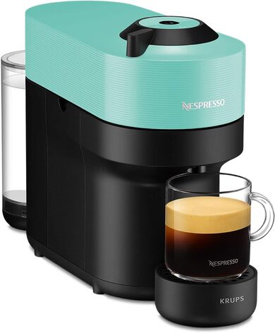 Капсульная кофемашина 1500 Вт, мятно-зеленая Nespresso Vertuo Pop ‎XN9204 Krups