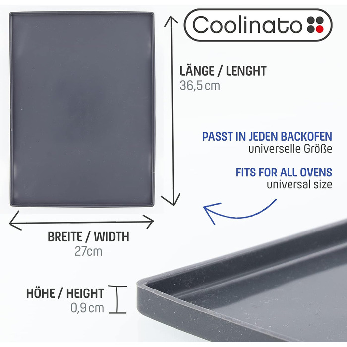 Набор силиконовых ковриков для выпечки с ободком 36,5 x 27 x 1 см, 2 предмета Coolinato