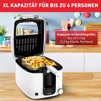 Фритюрница Tefal Super Uno FR3140 включая. Таймер Емкость 2,2 литра Детали, пригодне для мтья в посудомоечной машине Антипригарное покртие Фильтр для запаха Защита от брзг Семнй контейнер Белй/чернй Одиночнй