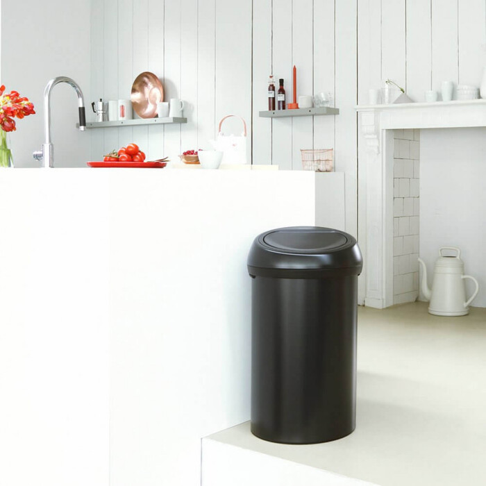 Мусорный бак 60 л черный матовый Touch Bin Brabantia