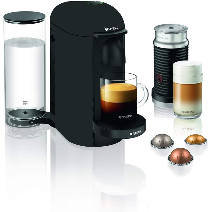 Капсульная кофемашина 1.8 л 1260 Вт, матово-черная Nespresso Vertuo ‎YY2778FD Krups