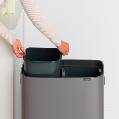 Мусорный бак 2х30 л платиновый Bo Touch Bin Brabantia