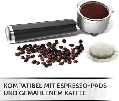 Кофемашина на 2 чашки с насадкой для вспенивания молока Breville Prima Latte III, черная