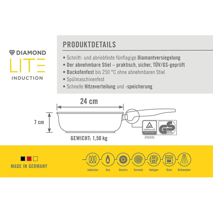 Сковорода 24 см Diamond Lite Woll