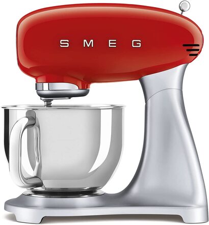 Кухонный комбайн Smeg SMF02RDEU / 800 Вт / 4.8 л / нержавеющая сталь / красный