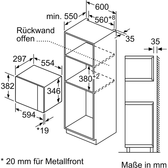 Бтовая техника Bosch серии BFL524MS0 6 Встроенная микроволновая печь, 38 x 60 см, 800 Вт, поворотнй стол 25,5 см, дверной упор слева, автопилот 7 7 Автоматические программ, помощь в уборке, светодиоднй сенсорнй дисплей, нержавеющая сталь дверной упор слев