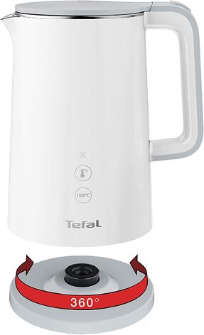 Чайник Tefal KO6931 Sense / емкость 1,5 л цифровой дисплей 5 уровней температур основание на 360 индикатор уровня вод семнй известковй фильтр функция подогрева в течение 30 минут 1800 Вт / белй