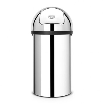 Мусорный бак 60 л глянцевый стальной Push Bin Brabantia